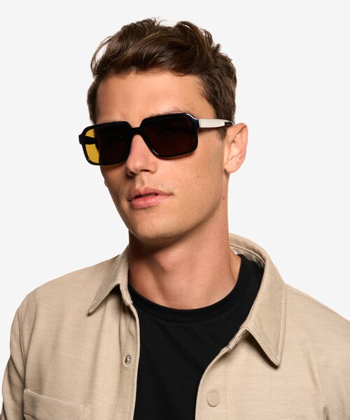 Kauri Shiny Black Eco-friendlySunglass Frames for Men from EyeBuyDirect