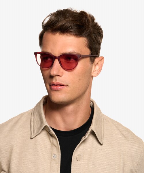 Fern Matte Raspberry Eco-friendlySunglass Frames for Men from EyeBuyDirect