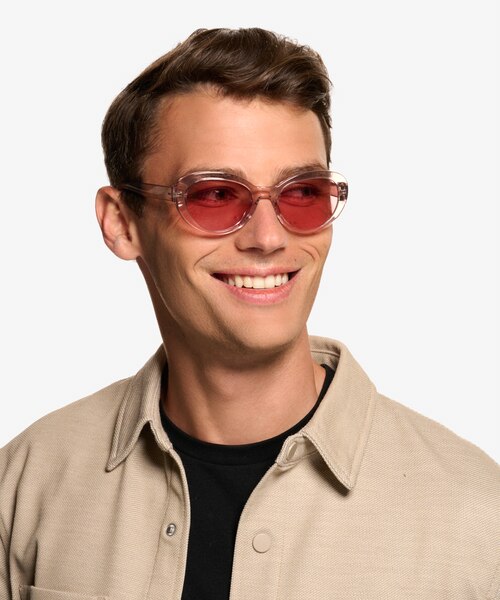 Nyssa Crystal Nude Eco-friendlySunglass Frames for Men from EyeBuyDirect