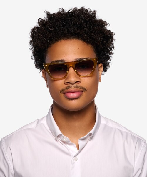 Ponga Translucent Light Brown AcetateSunglass Frames for Men from EyeBuyDirect