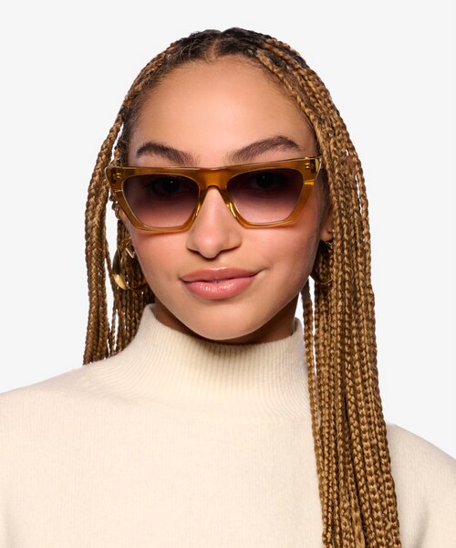 Ponga Translucent Light Brown AcetateSunglass Frames for Women from EyeBuyDirect