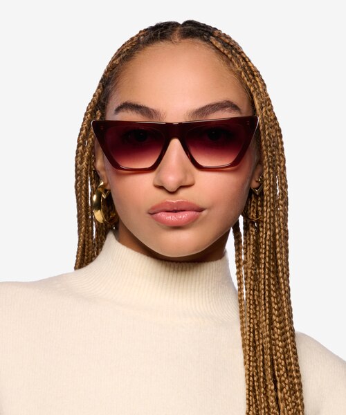 Ponga Translucent Dark Brown AcetateSunglass Frames for Women from EyeBuyDirect