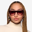 Ponga Translucent Dark Brown Alternative MaterialsSunglass Frames for Women from EyeBuyDirect