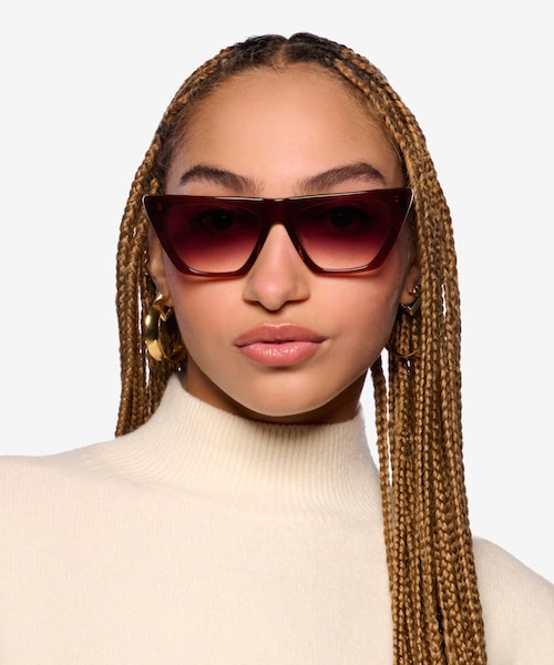 Ponga Translucent Dark Brown Alternative MaterialsSunglass Frames for Women from EyeBuyDirect