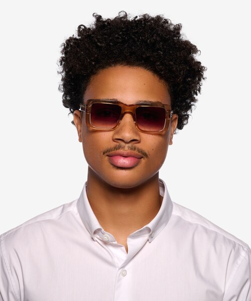 Vinca Crystal Brown AcetateSunglass Frames for Men from EyeBuyDirect