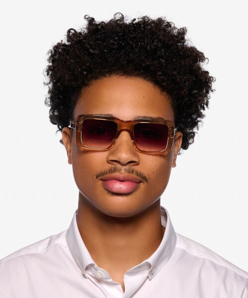 Vinca Crystal Brown Alternative MaterialsSunglass Frames for Men from EyeBuyDirect