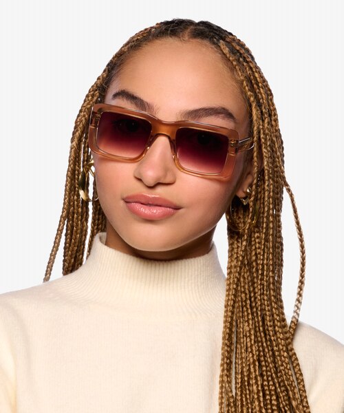 Vinca Crystal Brown AcetateSunglass Frames for Women from EyeBuyDirect