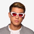 Rosy Solid White AcetateSunglass Frames for Men from EyeBuyDirect