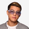 Elate Crystal Blue AcetateSunglass Frames for Men from EyeBuyDirect