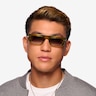Novo Crystal Olive Green AcetateSunglass Frames for Men from EyeBuyDirect