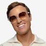 Amora Crystal Brown AcetateSunglass Frames for Men from EyeBuyDirect