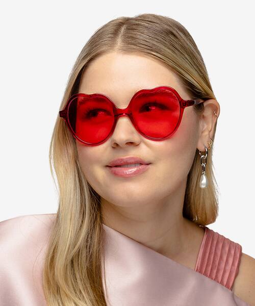 Crystal Red Amora -  Acetate Sunglasses