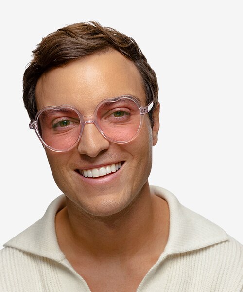 Amora Crystal Light Pink AcetateSunglass Frames for Men from EyeBuyDirect