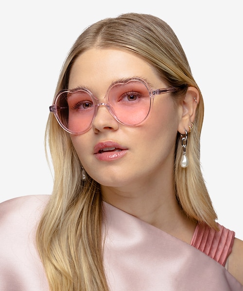 Amora Crystal Light Pink AcetateSunglass Frames for Women from EyeBuyDirect