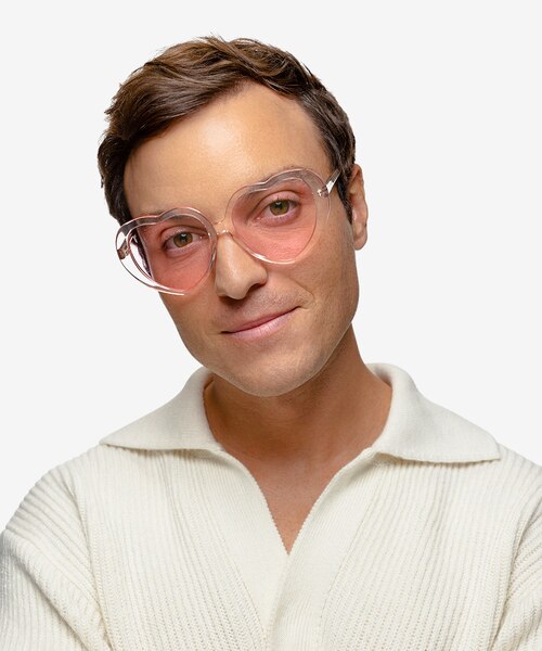 Suki Sun Crystal Champagne AcetateSunglass Frames for Men from EyeBuyDirect