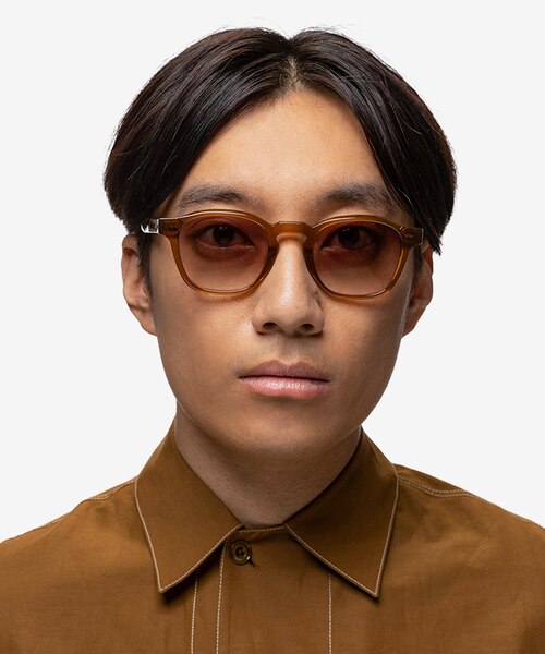 Lennox Crystal Brown AcetateSunglass Frames for Men from EyeBuyDirect