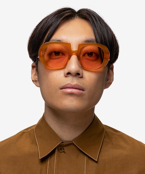 Dawn Orange AcetateSunglass Frames for Men from EyeBuyDirect