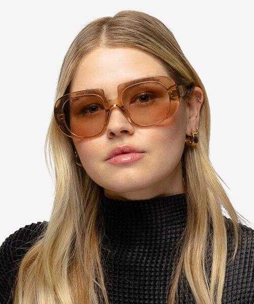 Dawn Crystal Light Brown AcetateSunglass Frames for Women from EyeBuyDirect