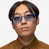 Riley Crystal Blue AcetateSunglass Frames for Men from EyeBuyDirect