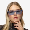 Riley Crystal Blue AcetateSunglass Frames for Women from EyeBuyDirect