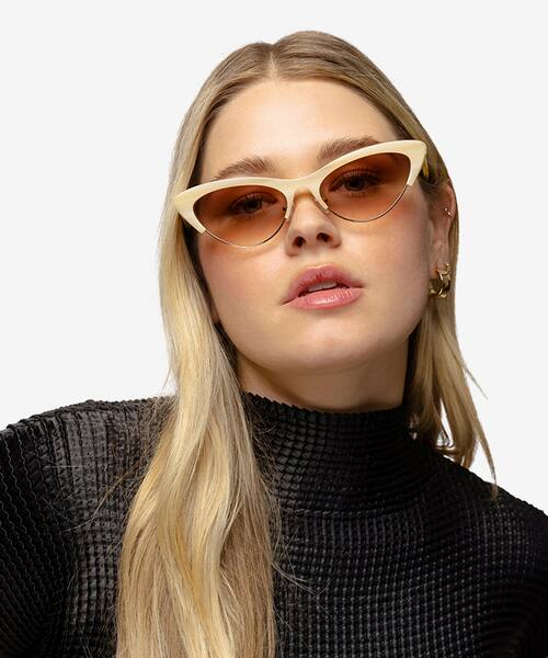 Striped Brown Aina -  Acetate Sunglasses