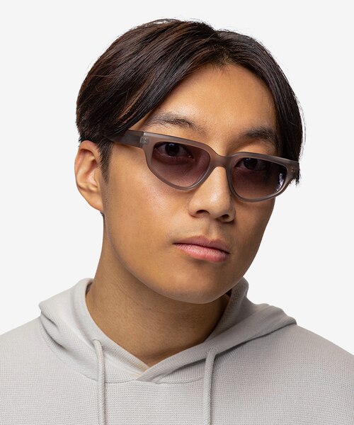 Enoch Crystal Matte Gray AcetateSunglass Frames for Men from EyeBuyDirect