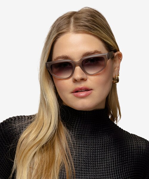 Enoch Crystal Matte Gray AcetateSunglass Frames for Women from EyeBuyDirect