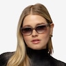 Enoch Crystal Matte Gray AcetateSunglass Frames for Women from EyeBuyDirect