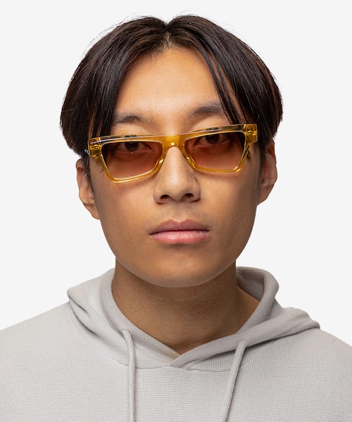 Zizi Crystal Yellow AcetateSunglass Frames for Men from EyeBuyDirect