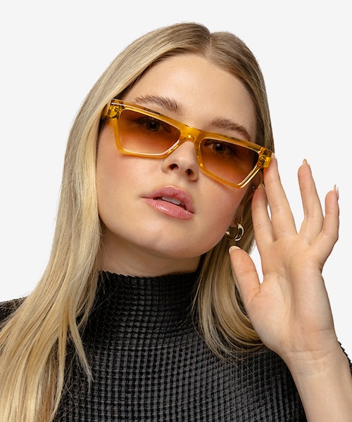 Zizi Crystal Yellow AcetateSunglass Frames for Women from EyeBuyDirect