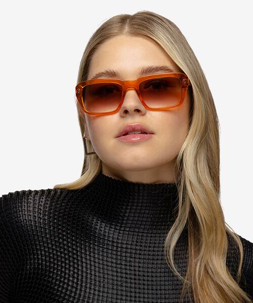 Crystal Orange Grounded -  Acétate Sunglasses