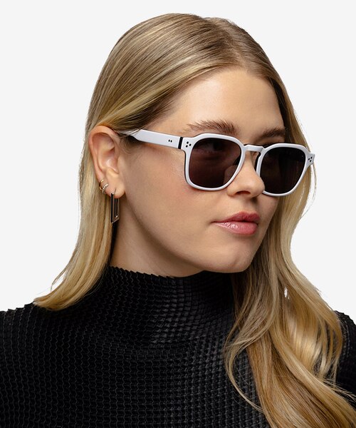 Reframe White Black AcetateSunglass Frames for Women from EyeBuyDirect