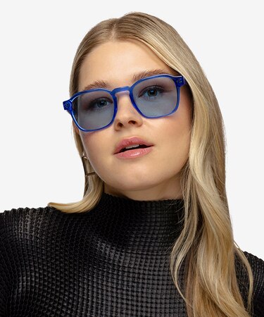 Crystal Blue Reframe -  Acetate Sunglasses