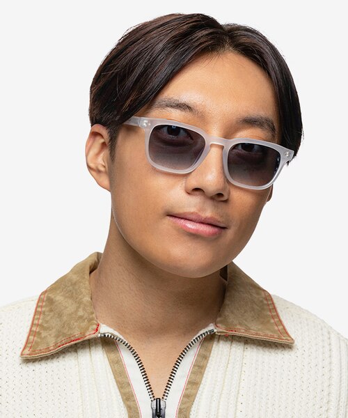 Percept Matte Clear AcetateSunglass Frames for Men from EyeBuyDirect