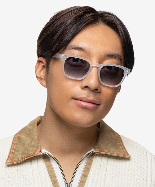 Percept Matte Clear AcetateSunglass Frames for Men from EyeBuyDirect
