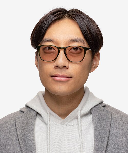 Tackle Crystal Green AcetateSunglass Frames for Men from EyeBuyDirect