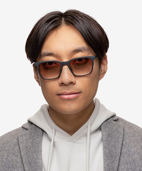 Verge Matte Black PlasticSunglass Frames for Men from EyeBuyDirect