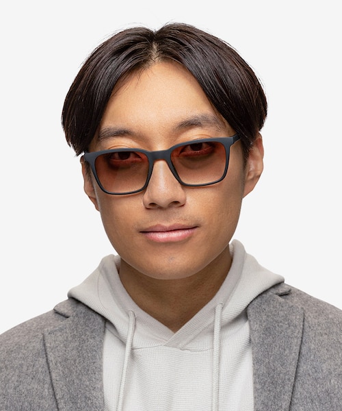 Verge Matte Black PlasticSunglass Frames for Men from EyeBuyDirect