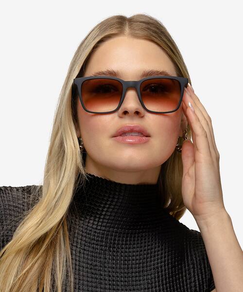 Matte Black Verge -  Plastic Sunglasses