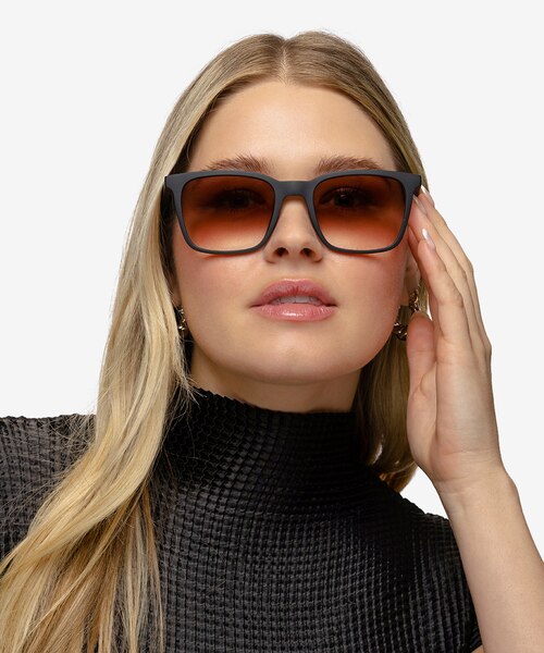 Verge Matte Black PlasticSunglass Frames for Women from EyeBuyDirect