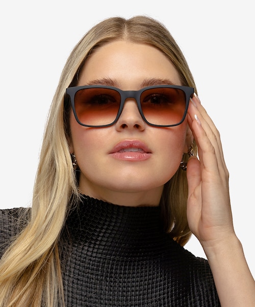 Verge Matte Black PlasticSunglass Frames for Women from EyeBuyDirect