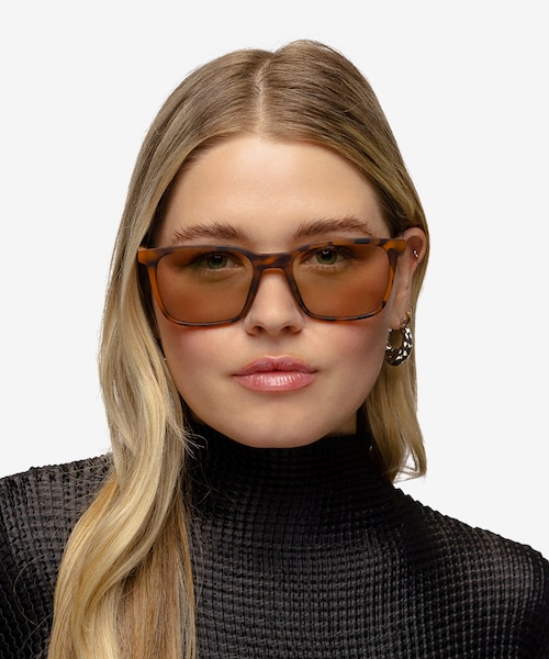 Verge Matte Tortoise PlasticSunglass Frames for Women from EyeBuyDirect