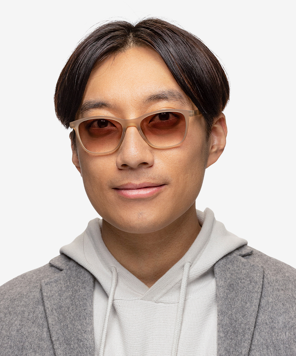 Resurge Cat Eye Matte Crystal Brown Frame Prescription Sunglasses