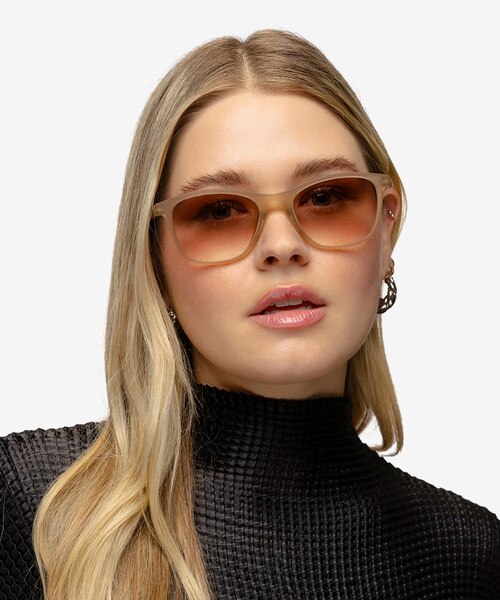 Resurge Matte Crystal Brown PlasticSunglass Frames for Women from EyeBuyDirect