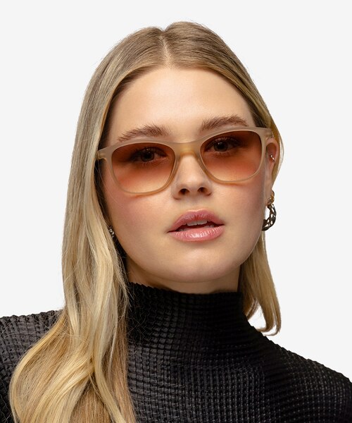 Resurge Matte Crystal Brown PlasticSunglass Frames for Women from EyeBuyDirect