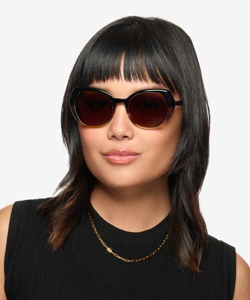 Black Yellow True Colors -  Plastic Sunglasses