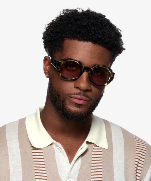 Ellison Spotty Tortoise AcetateSunglass Frames for Men from EyeBuyDirect