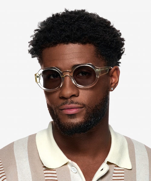 Ellison Clear Yellow AcetateSunglass Frames for Men from EyeBuyDirect