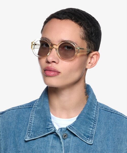 Ellison Clear Yellow AcetateSunglass Frames for Women from EyeBuyDirect