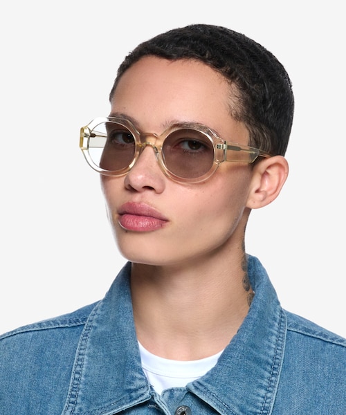 Ellison Clear Yellow AcetateSunglass Frames for Women from EyeBuyDirect